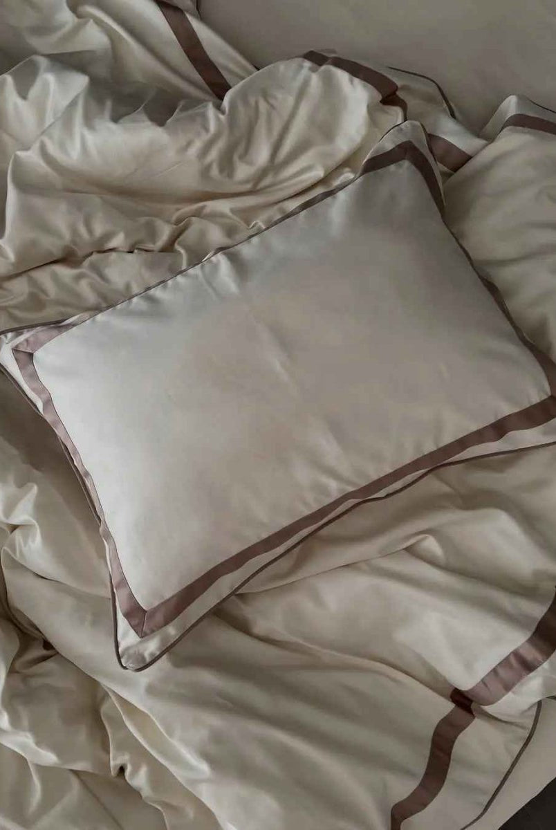 Literie en Satin Mercerisé – Champagne & Cacao, 100% Coton Turc, 140 g/m², Édition Exclusive