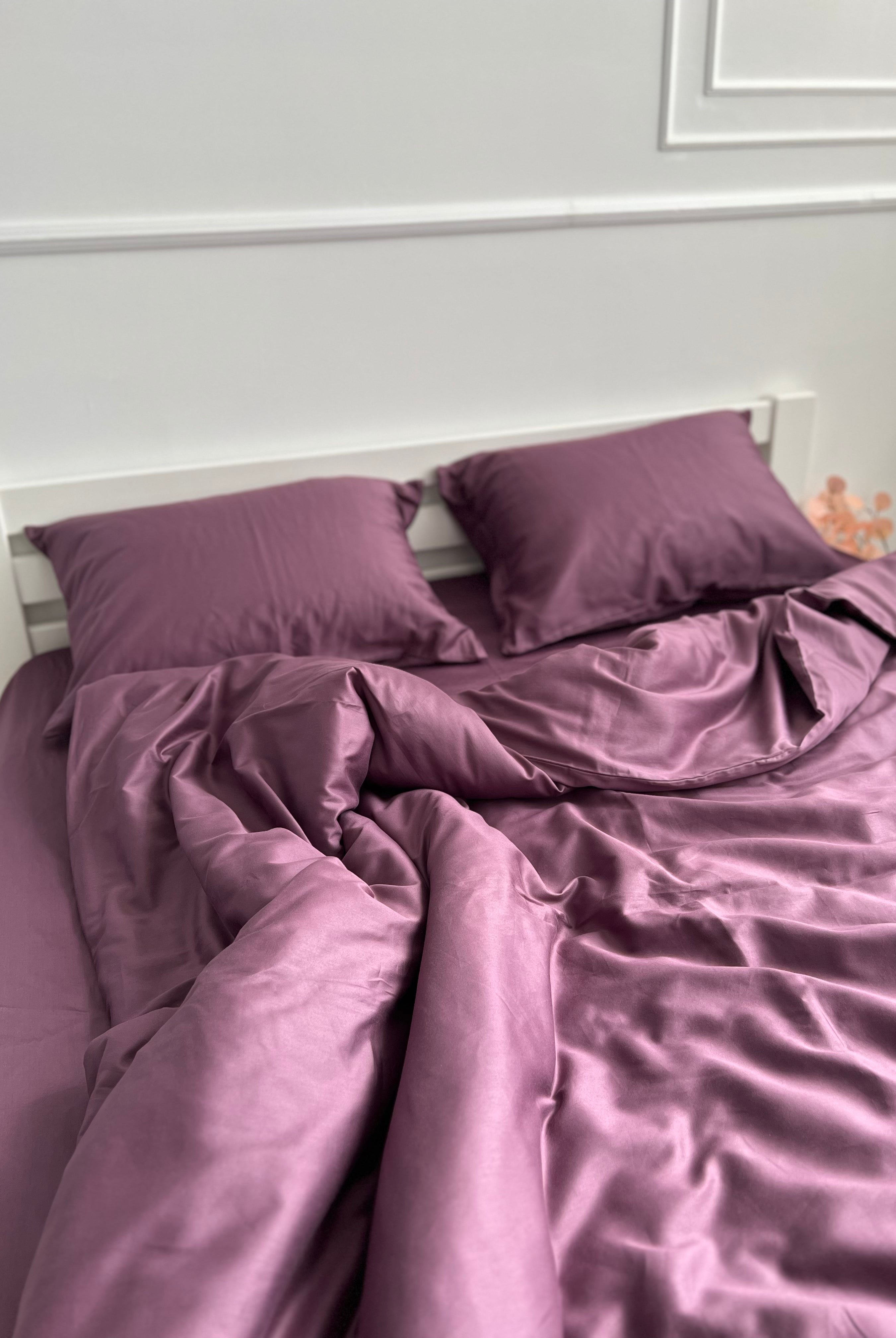 luksusowa pościel satynowaPościel Satynowa Bakłażanowa – 100% Bawełna Turecka, 140g, Luksusowa Jakość - Wivanco Bedding