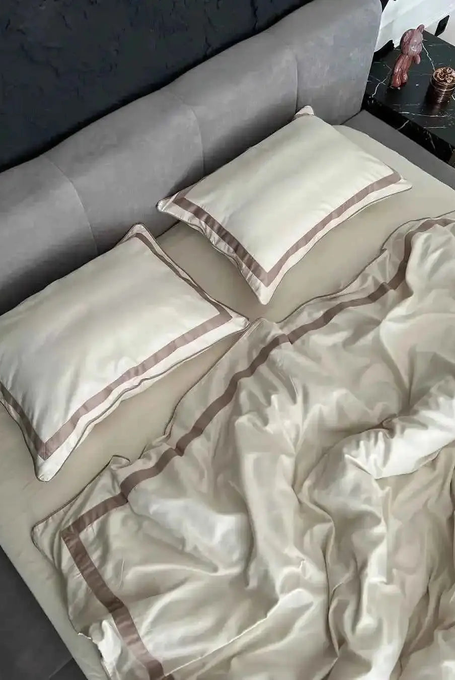Pościel z Merceryzowanej Satyny – Champagne & Kakao, 100% Bawełna Turecka, 140 g/m², Edycja Exclusive Wivanco Bedding