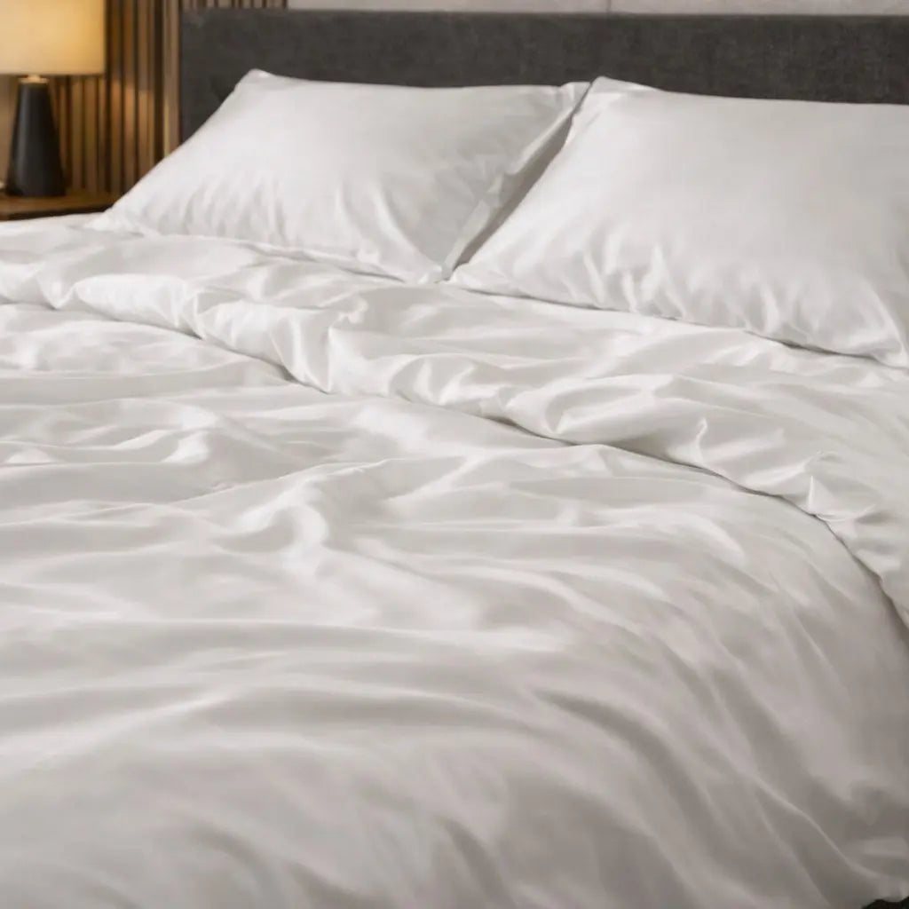 Pościel Satynowa Biała – 100% Bawełna Turecka, 140g, Luksusowa Jakość Wivanco Bedding