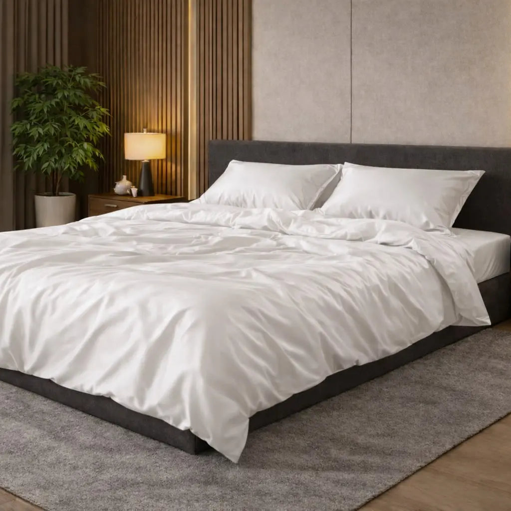 Pościel Satynowa Biała – 100% Bawełna Turecka, 140g, Luksusowa Jakość Wivanco Bedding