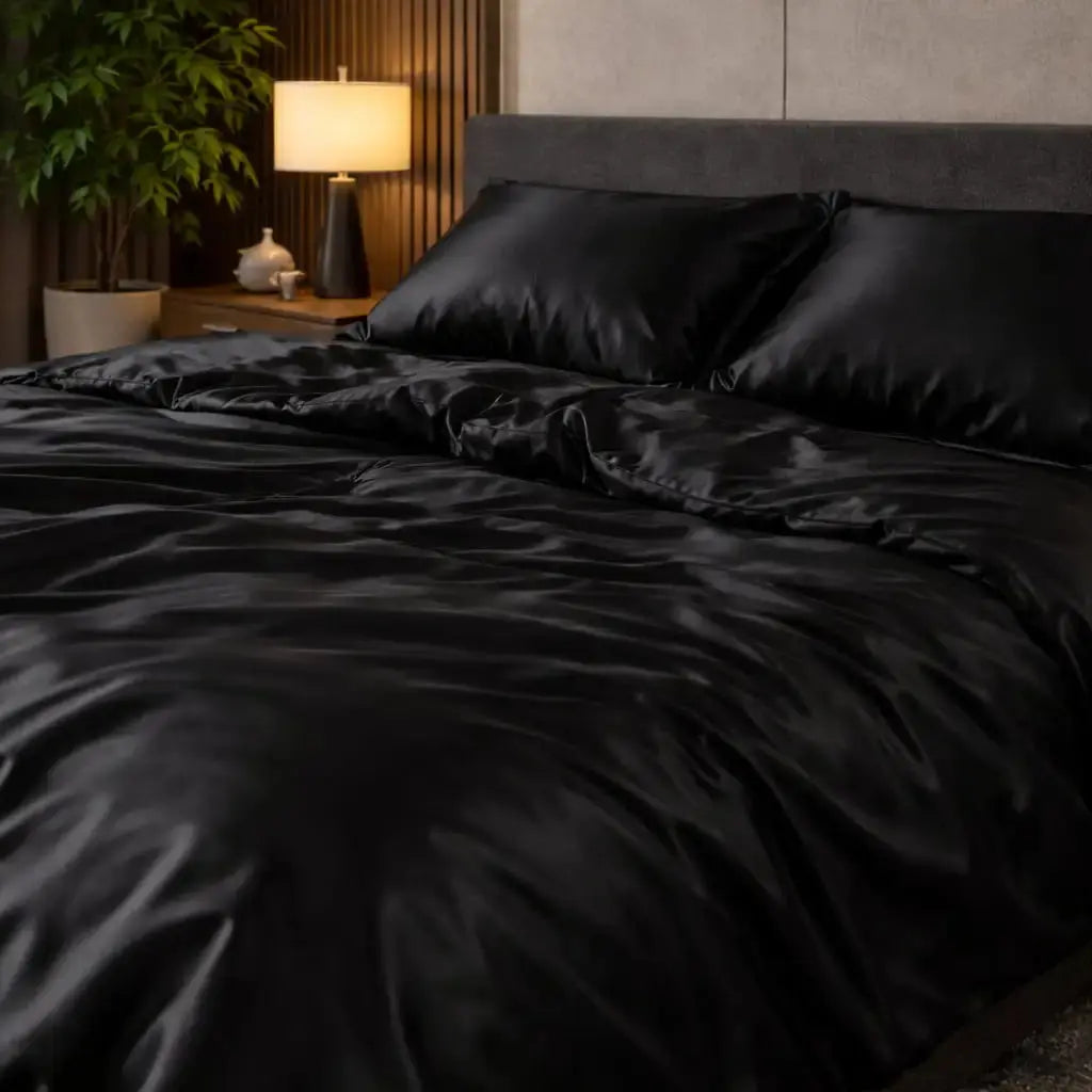 Pościel Satynowa Czarna – 100% Bawełna Turecka, 140g, Minimalistyczna Elegancja Wivanco Bedding