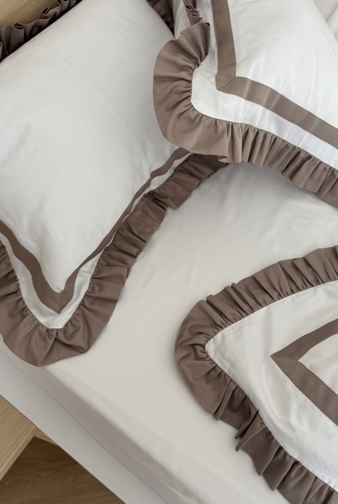 Pościel Mokka Taupe z Falbanką Oxford – zdjęcie produktu 2