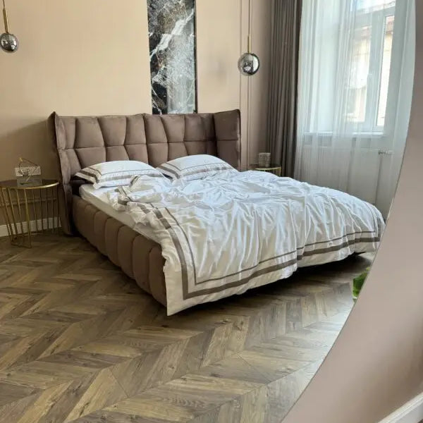 Pościel z Merceryzowanej Satyny – Biały & Latte , 100% Bawełna Turecka, 140 g/m², Edycja Exclusive Wivanco Bedding