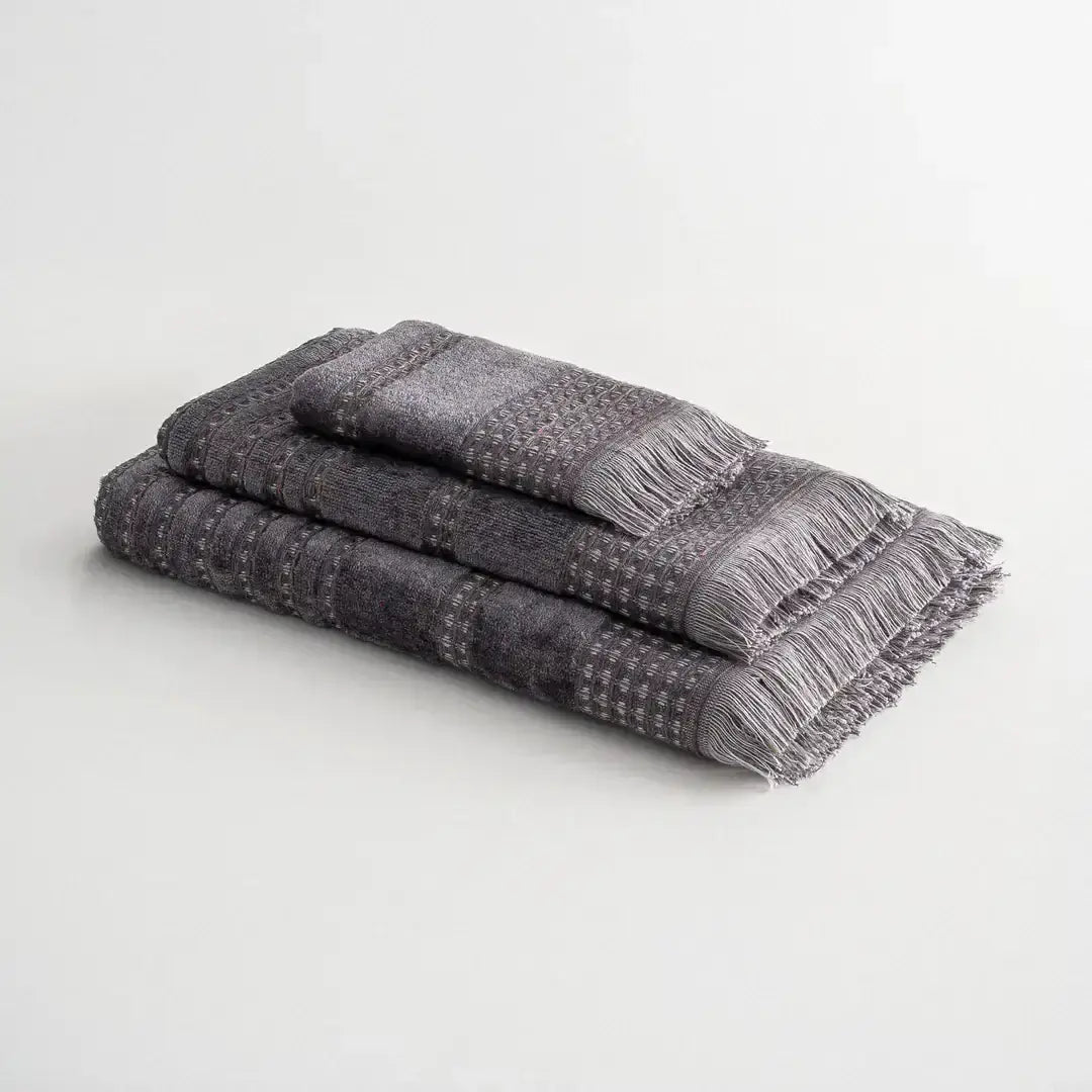 Zeus 3-Piece Towel Set Made from 100% Organic Turkish Cotton – Anthracite