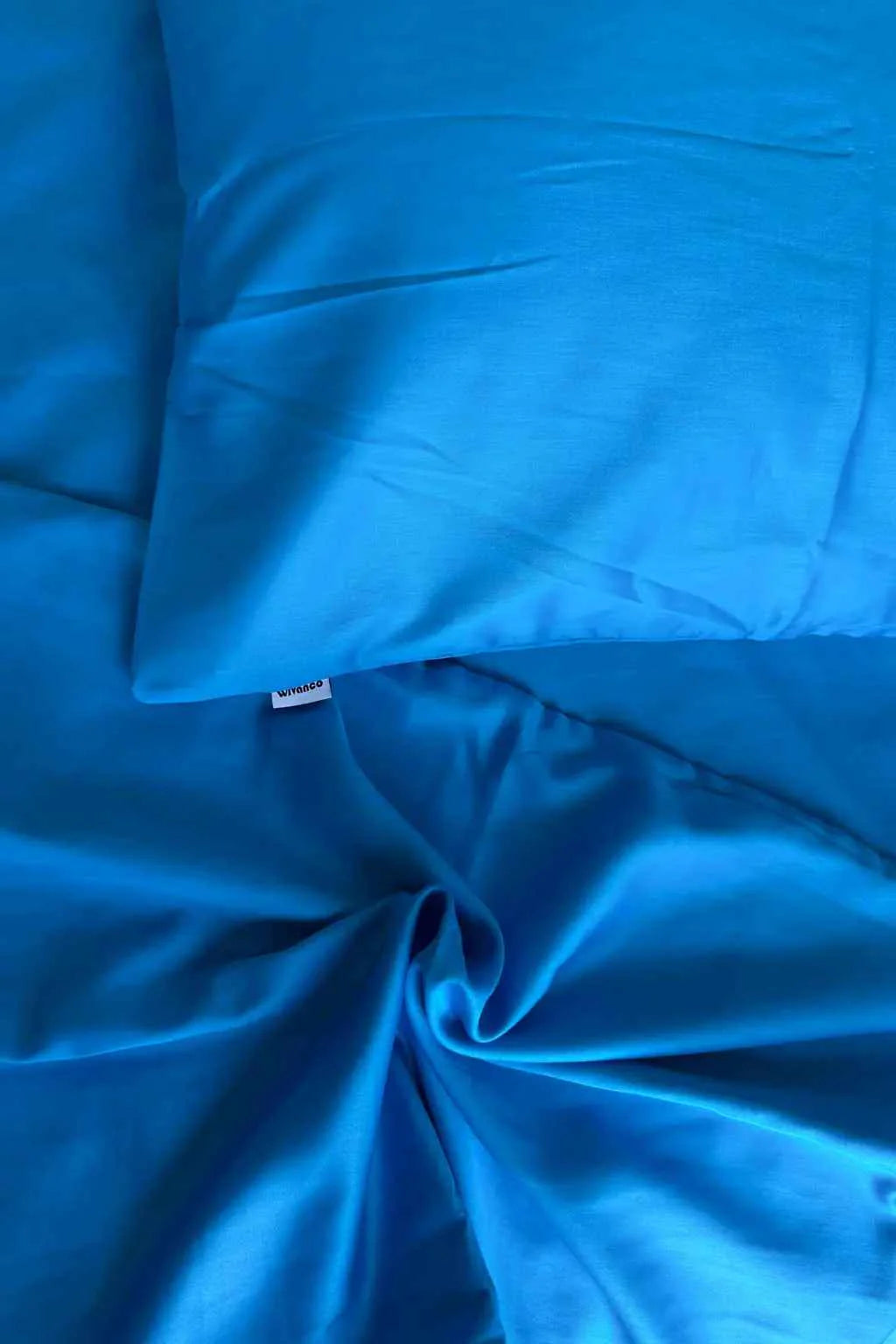 Light Blue Satin Bedding – 100% Turkish Cotton, 140 g/m², Natural Elegance