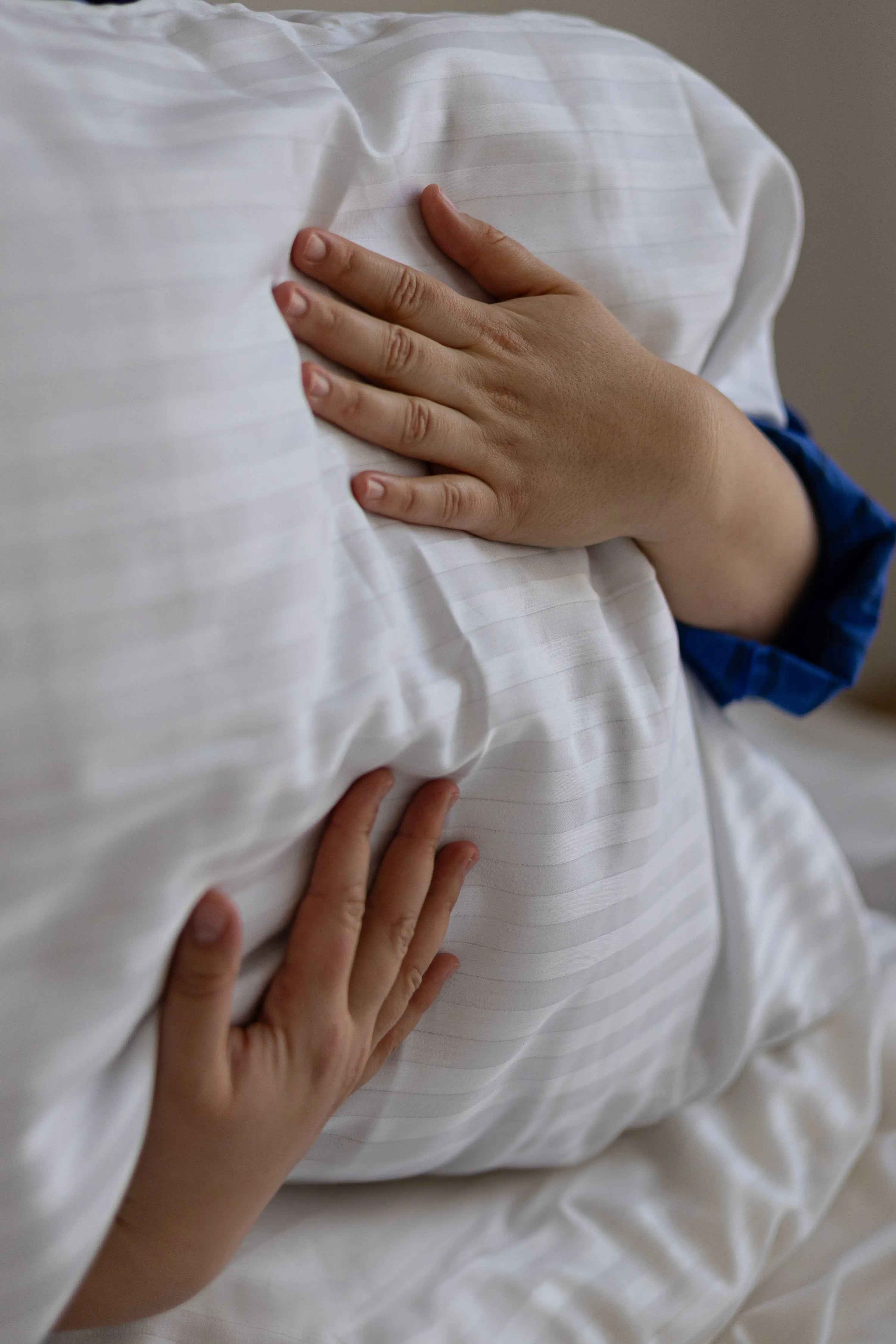 Striped Satin Bedding – White, 100% Turkish Cotton, 140 g/m², Hotel Luxury