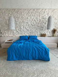 Light Blue Satin Bedding – 100% Turkish Cotton, 140 g/m², Natural Elegance