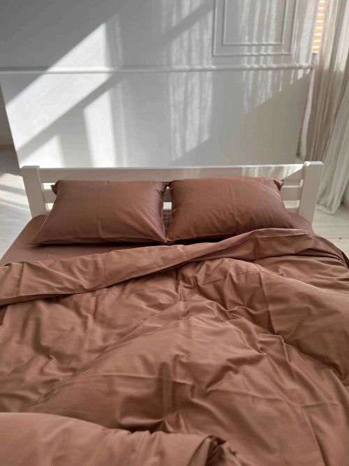 Copper Satin Bedding – 100% Turkish Cotton, 140 g/m², Hotel Luxury