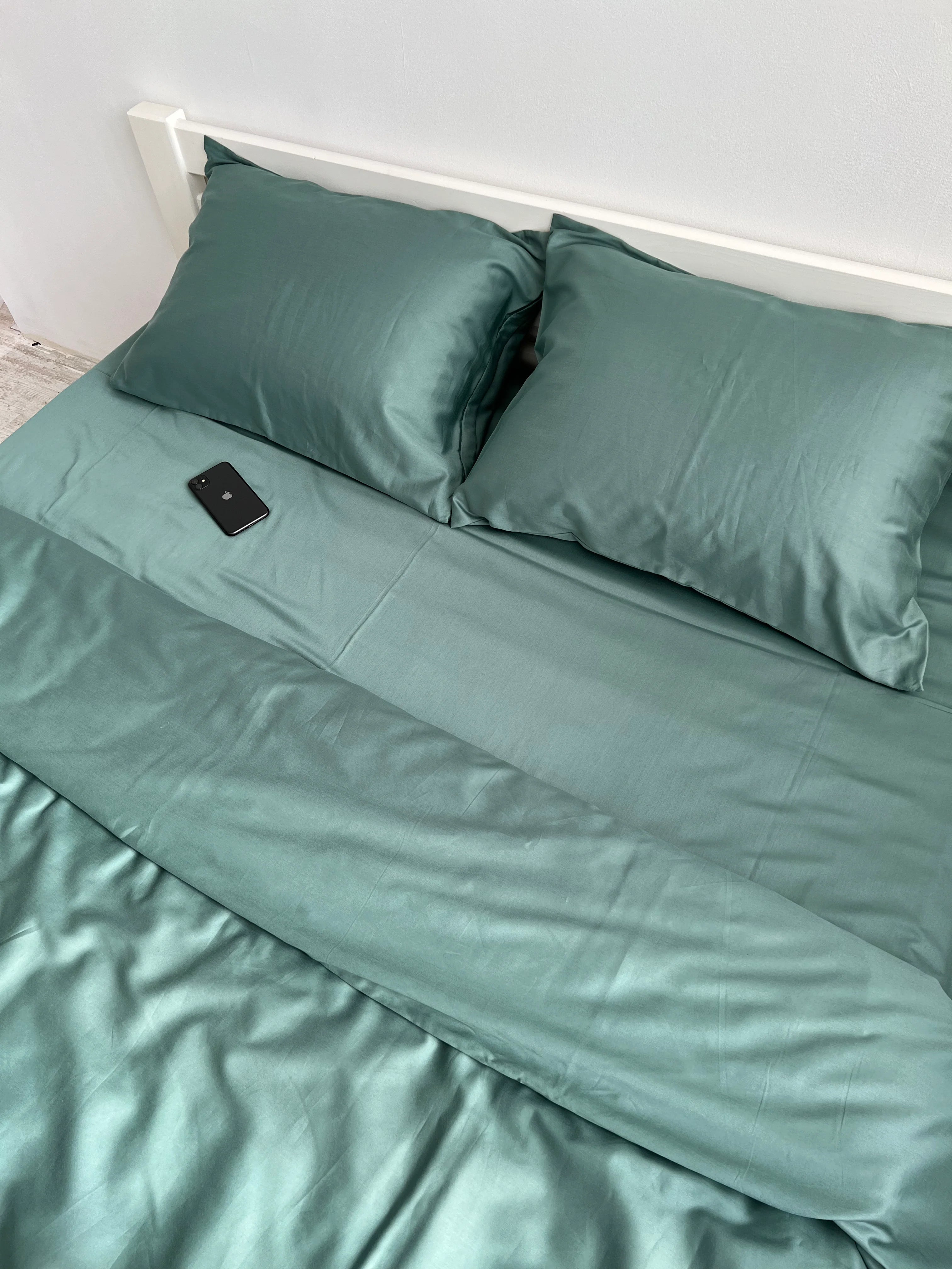 Petrol Satin Bedding – 100% Turkish Cotton, 140 g/m², Hotel Luxury