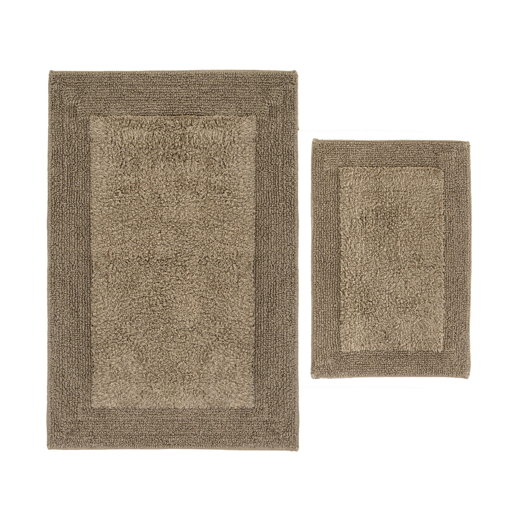 Petra Bathroom Mat Set (2 Pieces) – 100% Turkish Combed Cotton, Beige
