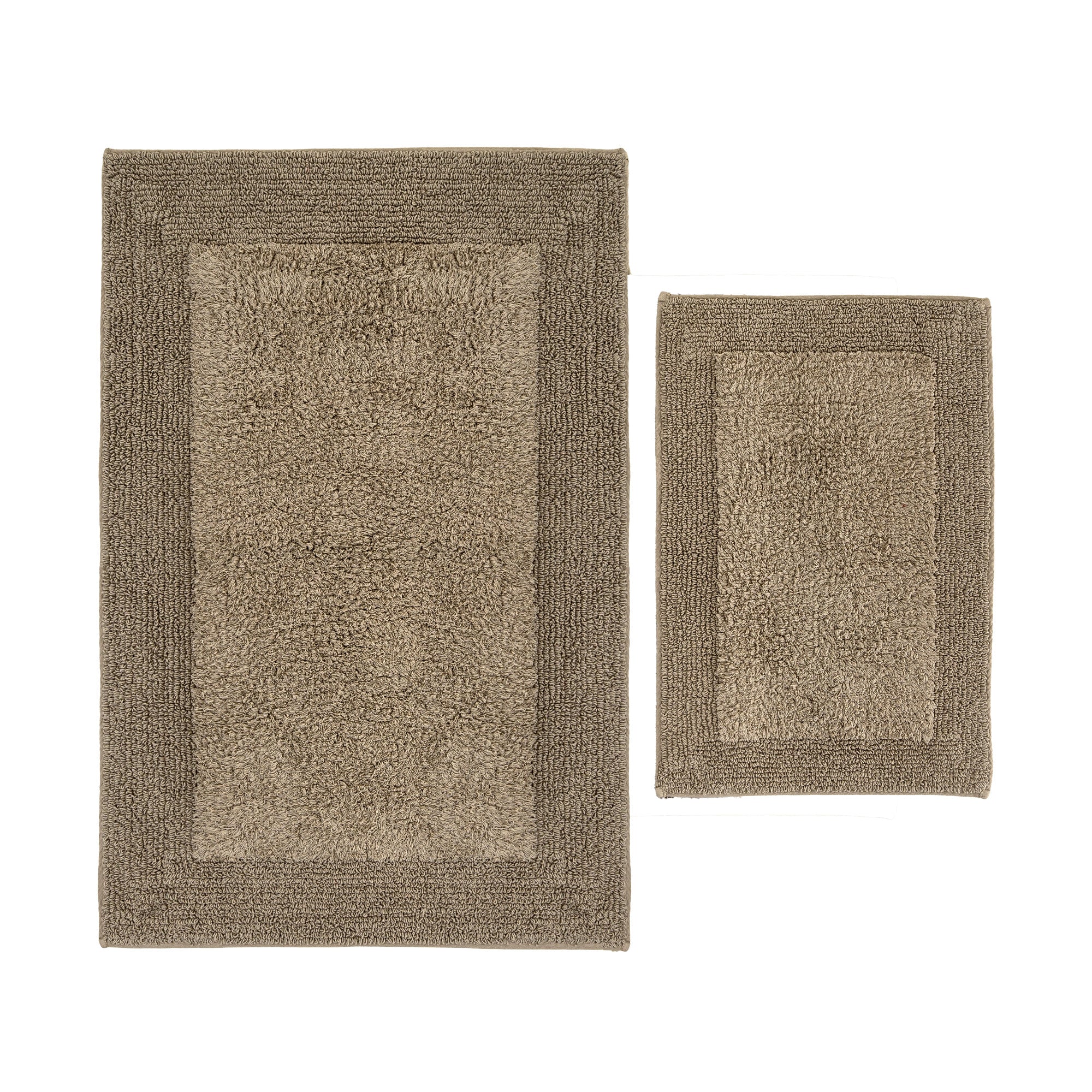Petra Bathroom Mat Set (2 Pieces) – 100% Turkish Combed Cotton, Beige