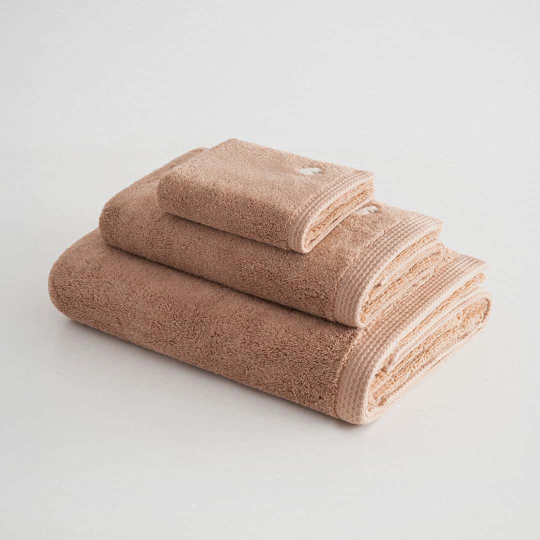 Pure Cotton Embroidered Towel Set (3 Pieces) – Organic Cotton, Brown