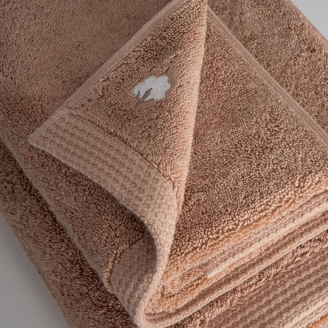 Pure Cotton Embroidered Towel Set (3 Pieces) – Organic Cotton, Brown