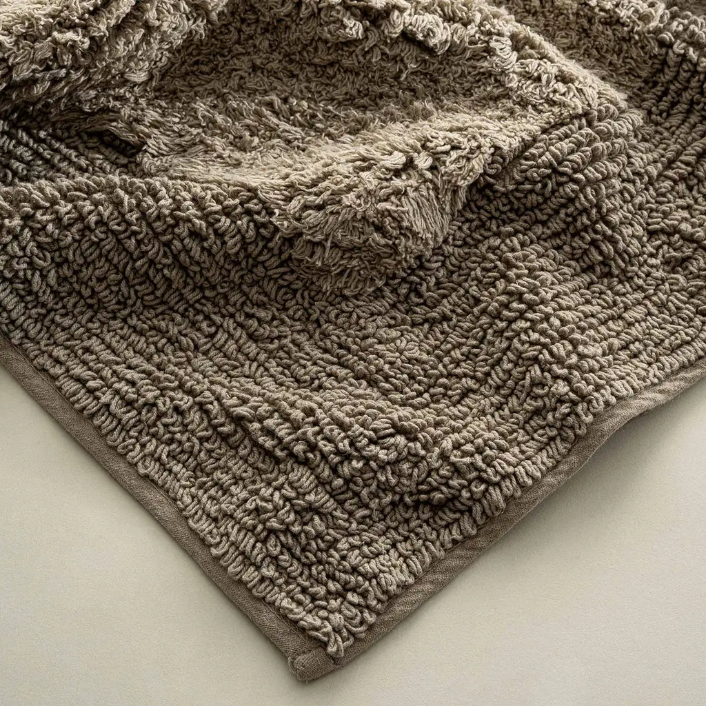 Petra Bathroom Mat Set (2 Pieces) – 100% Turkish Combed Cotton, Beige