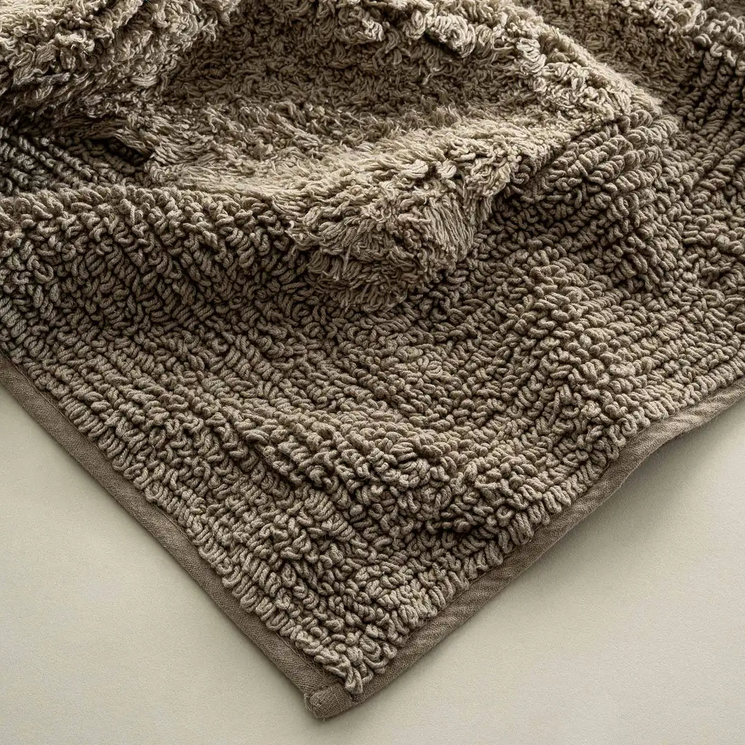 Petra Bathroom Mat Set (2 Pieces) – 100% Turkish Combed Cotton, Beige